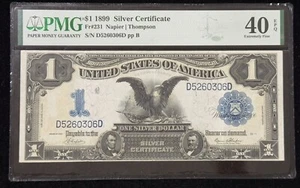 *KEY FR* 1899 $1 Silver Certificate Black Eagle PMG 40 EPQ FR231 Napier Thompson - Picture 1 of 2
