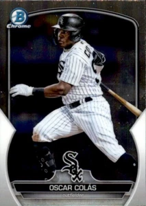 2023 BOWMAN CROMADO PROSPECTOS TARJETA BASE BCP13 OSCAR COLAS CHICAGO BLANCO SOX - Imagen 1 de 2