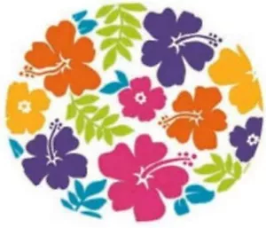 Hibiscus White Tropical Flowers Summer Luau Theme Party 12" x 10" Banquet Plates - Picture 1 of 1