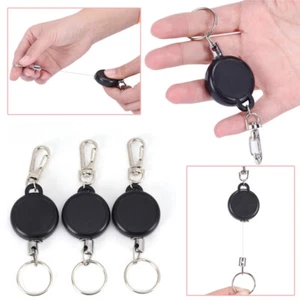 Retractable Key Chain Reel Steel Cord Recoil Belt Ring Badge Pass ID Card Pip:yq - Picture 1 of 12