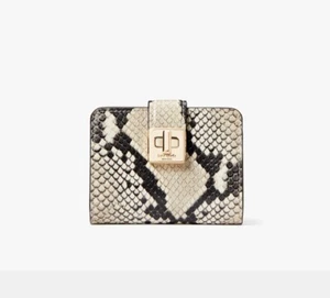 NWT Kate Spade Phoebe Snake Embossed Small Card Holder Tiramisu Mousse KF542 - Picture 1 of 3