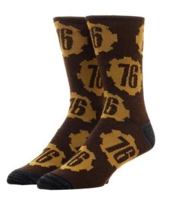 Fallout 76 Logo Pattern Crew Socks - Picture 1 of 2