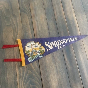 Banderín de recuerdo vintage de 17" de la tumba de Lincoln Springfield Illinois (ST) - Imagen 1 de 7
