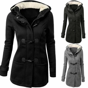 Gefütterter Mantel Damen Fell UK Damen Winter warme Jacke dick Outdoor Kapuze Parka - Bild 1 von 17