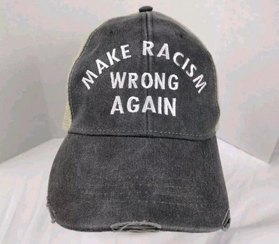 Gorra Adams Make Racism Wrong Again Snapback Malla Envejecida Ajustable Foto 1 de 4