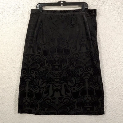 Womens Velvet Burnout Skirt Size 20 Fairy Grunge Goth Black Lined Whimsigoth - Image 1 of 4