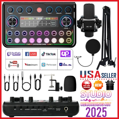 Complete Home Studio Recording Mixer Kit Condenser Microphone For Music Podcast - Image 1 of 4