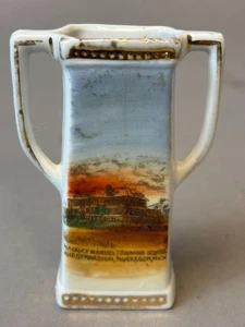 #56C Vtg Antique Mackley Manuel School Muskegon MI 1900s Souvenir China Vase - Picture 1 of 9