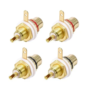 4 x RCA Female Panel Mount Chassis Socket Jack Connector for Terminal RCA Plug - Picture 1 of 4