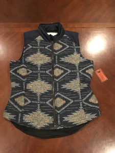 outback trading company Maybelle blue green yellow vest style 29629 NWT - Picture 1 of 9