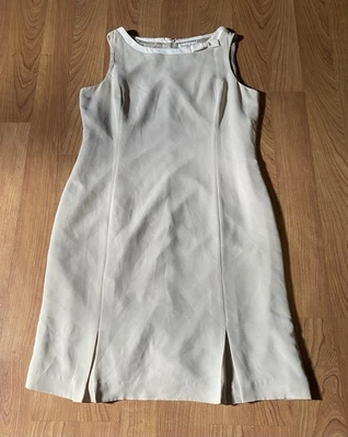 Vestido Vaina Vintage Amanda Smith Marfil Para Mujer’s 14 Sin Mangas Forrado Cremallera Trasera Foto 1 de 4