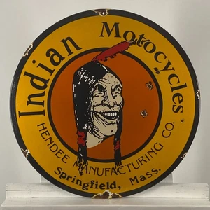 Indisches Emailschild - Ø 50 cm (19,7") - Unikat Oldtimer Motorrad Werbeschild - Bild 1 von 14