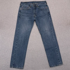 Levi's 505 Jeans Herren 33x31 Blau Regular Straight Medium Wash Denim Distressed - Bild 1 von 10