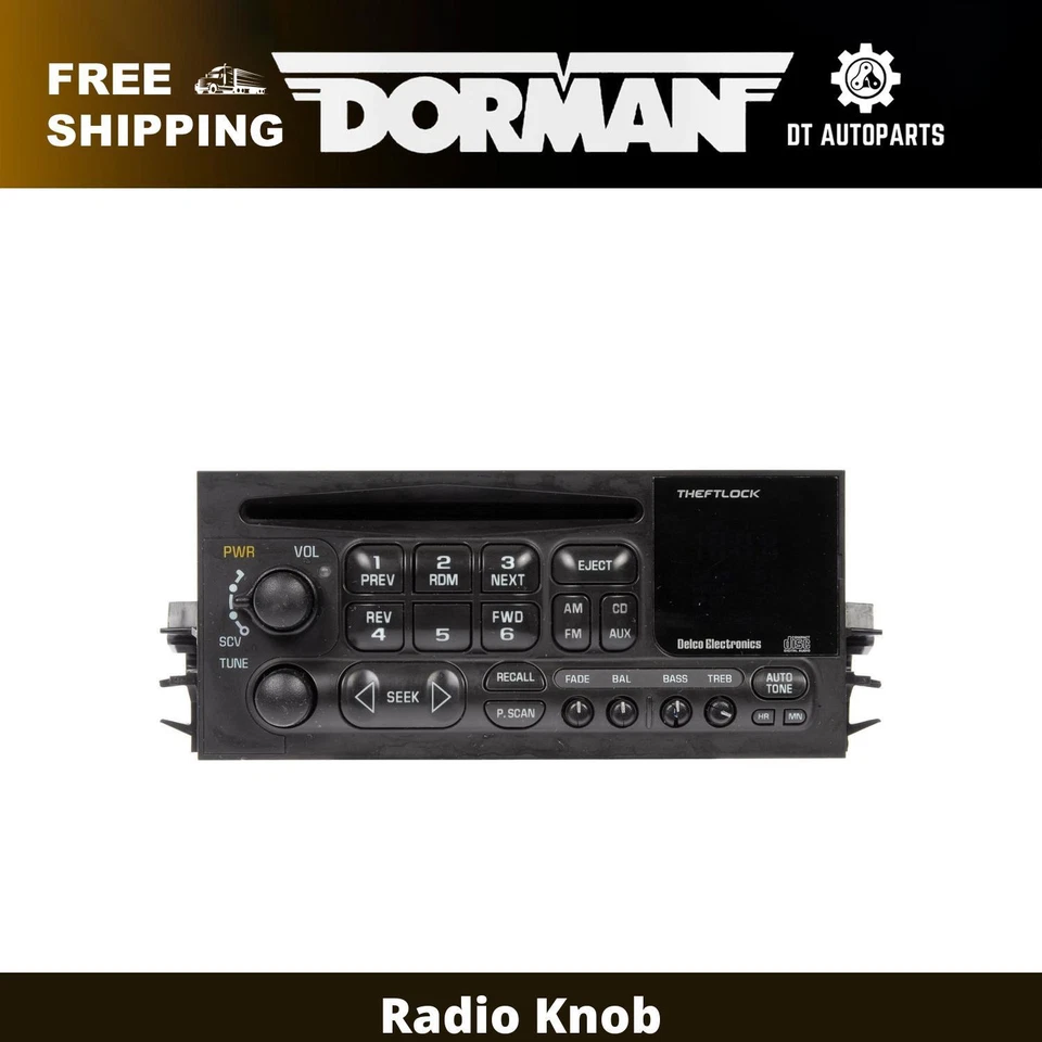 For 1995-1999 GMC K1500 Dorman Radio Knob 1996 1997 1998 - Image 1 of 4