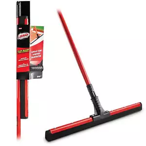 Libman High Power Commercial Rubber Flex Blade Floor Squeegee Red Steel Handle - Picture 1 of 9