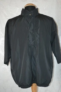 Footjoy Dryjoys Men's HalfZip & Snap Buttons Golf Short Sleeve Black Fleece Sz L - Picture 1 of 9