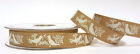 Christmas Ribbon Scandi White Turtle Doves on Beige - 15mm Wide - 20m Roll