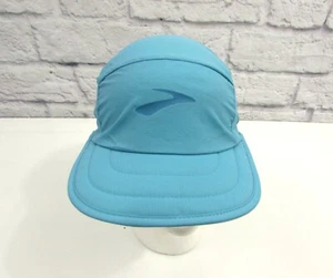 Brooks Hat Cap Adult One Size Aqua Blue Stretch Packable Running Wicking NWT - Picture 1 of 12