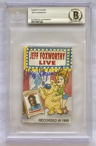 JEFF FOXWORTHY "LIVE RECORDED IN 1989" SIGNED CASSETTE COVER BECKETT AUTO - Picture 1 of 2