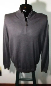 JOS. A. BANK Gray 100% Merino Wool 1/2 Zip Sweater Size XL - Picture 1 of 6