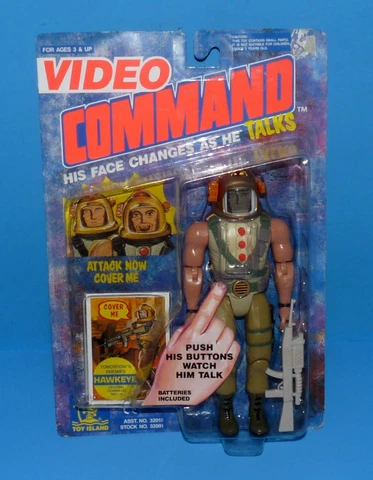 Video Command Hawkeye Toy Island 8" Talking Figure New 1992 Cover