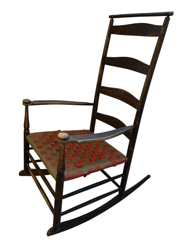 Antique c. 1890 Mount Lebanon Shaker No 7 Rocking Chair w/ Trademark Cover