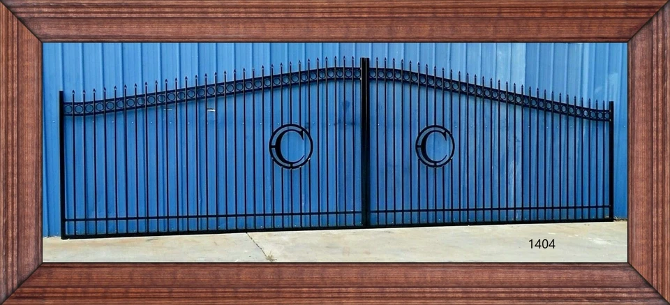 ¡En oferta! Puerta de entrada de hierro de acero #1404HD 20'-22' ¡Seguridad comercial para el hogar EE. UU.! Foto 1 de 4