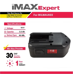 Batería NiMh 18V 3.3Ah para Milwaukee 48-11-2200, 48-11-2230, 48-11-2232 - Imagen 1 de 6