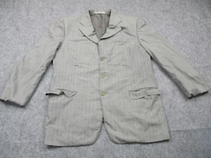 Ermenegildo Zegna Blazer Mens 44 Gray Blue Coat 100% Wool 3 Button EUR 54 - Picture 1 of 11
