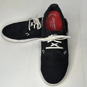 Sperry Shoes Sz 5m, Black Unisex Top-Sider Washable Memory Foam Sneakers - Picture 1 of 6