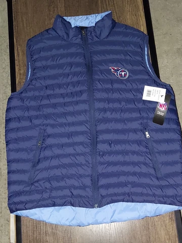 Tennessee Titans Mens NFL Zip Up Puffy Vest New With Tags Cover
