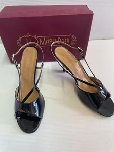 Dani Marci Patent Leather Resin Sole Slingback Strap Heel Shoes New Y2K S9.5 - Picture 1 of 10