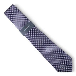 Tommy Hilfiger Men's Daisy Medallion Tie Necktie Classic 3" Blue Pink Silk Blend - Picture 1 of 5