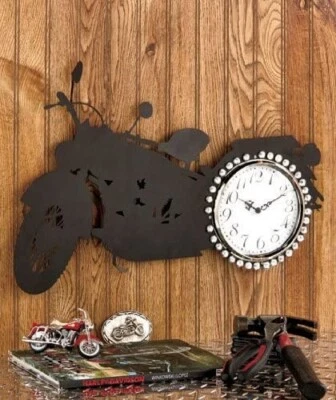 Motorcycle Wall Clock Die-Cut Silhouette. - Image 1 of 2