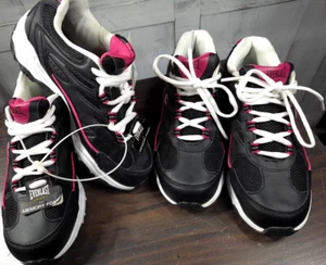 TWO PAIRS Everlast Sport Women's Natalie Black Pink White Lace-Up Sneakers Sz. 6 - Picture 1 of 16