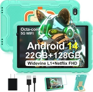 2024 neueste Android 14 Tablet, 10 Zoll Tablets 22GB+128GB +1TB Expand, grün - Bild 1 von 7