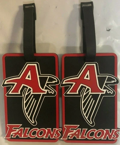 Atlanta Falcons RETRO THROWBACK LOGO Travel Bag Tag Luggage ID NFL -  SET OF 2 Cover