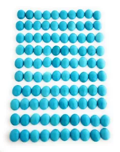 One Pair Oval Shape 100% Natural Sleeping Beauty Turquoise Cabochons 9x11mm - Picture 1 of 5