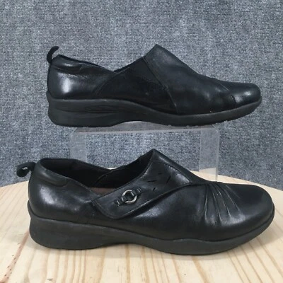Earth Shoes Womens 9.5 B Amity Slip On Black Leather Casual Round Toe Comfort - Image 1 of 4