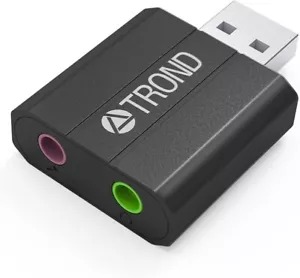 TROND External USB Sound Card Audio Adapter with 3.5mm Stereo Headphone and Mono - Picture 1 of 3