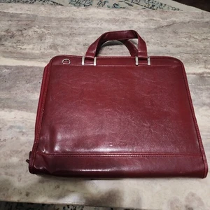 Foray Maroon Faux Leather Briefcase Planner Laptop Bag /wallet Great Condition - Picture 1 of 12