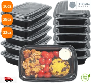 Meal Prep Containers 1 Compartment BPA Free Food Storage 16oz. 28oz and 32oz - Picture 1 of 5