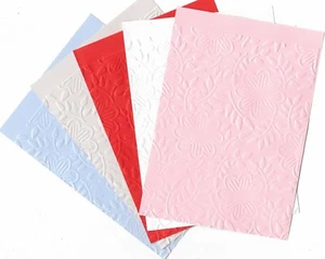 A6 Embossed Card. 10 Sheets. Floral. Cardmaking Scrapbooking Crafts Toppers - Picture 1 of 4