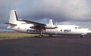 Federal Express FedEx Feeder Fokker F27-500 Werbe Postkarte Flugzeug - Bild 1 von 2