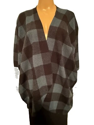 Cárdigan Dolman Verde Buffalo a Cuadros y Rayas, Talla 2X Foto 1 de 4