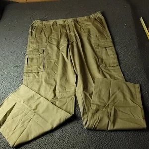 Boulder Creek Trading Pants Mens Big Tall 52 38L Green Khaki Chino Cotton - Picture 1 of 7