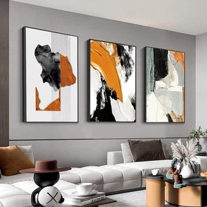 Canvas Wall Art Aesthetic Abstract Graffiti Large 24" X 16" Set of 3 Minimali... - Picture 1 of 7