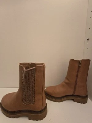 Sam&Libby Women's Scarlett Combat Boot Side Zip Knit Details Brown Size 9.5 - Image 1 of 4