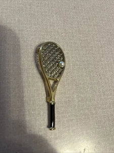 Vintage Tennisschläger goldfarben Pin 3" - Bild 1 von 2