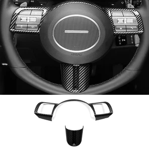 Carbon Fiber Steering Wheel Decor Frame For Hyundai Tucson 2025 - Picture 1 of 9